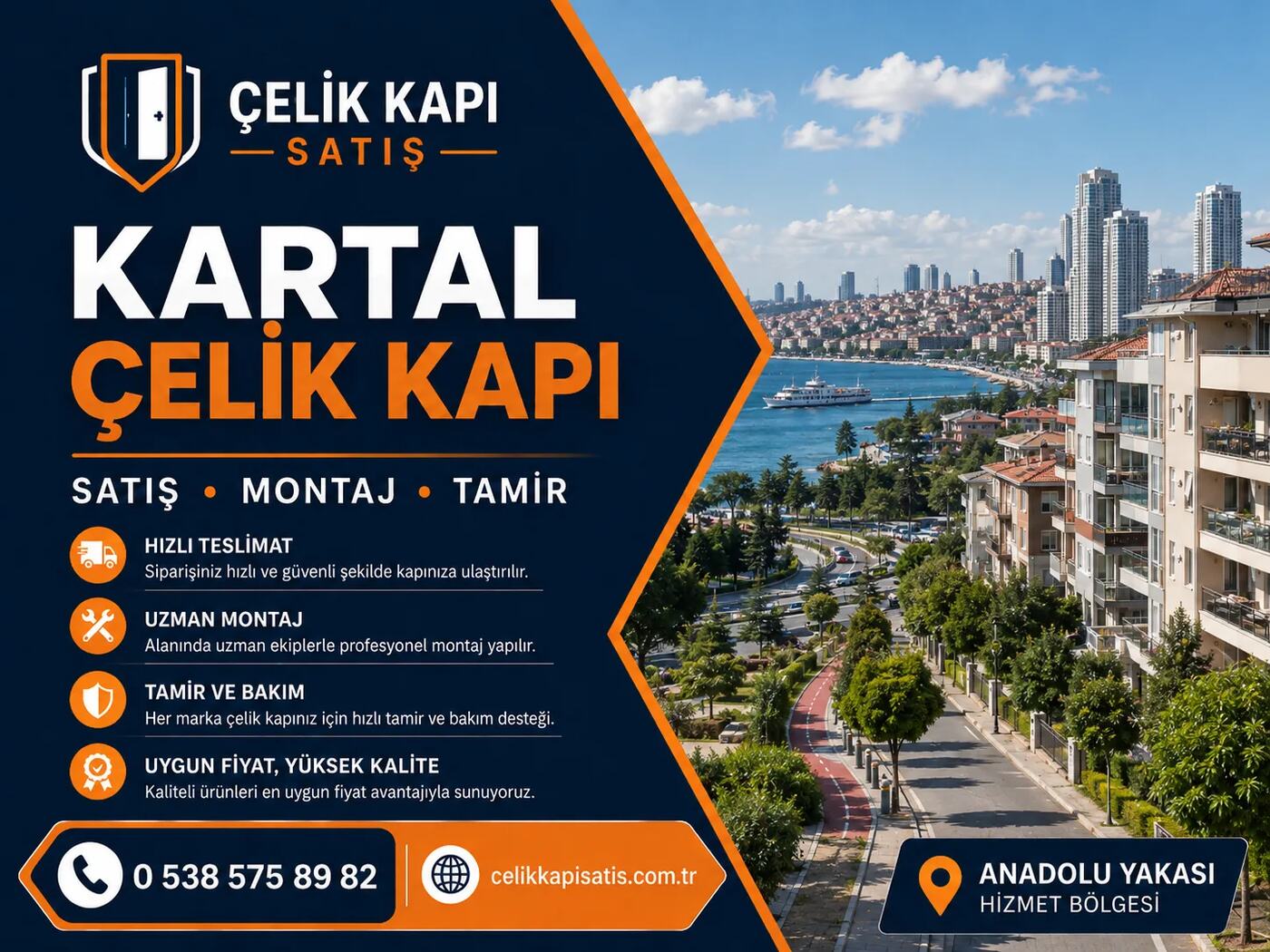 Kartal Çelik Kapı Satışı, Montajı ve Tamiri