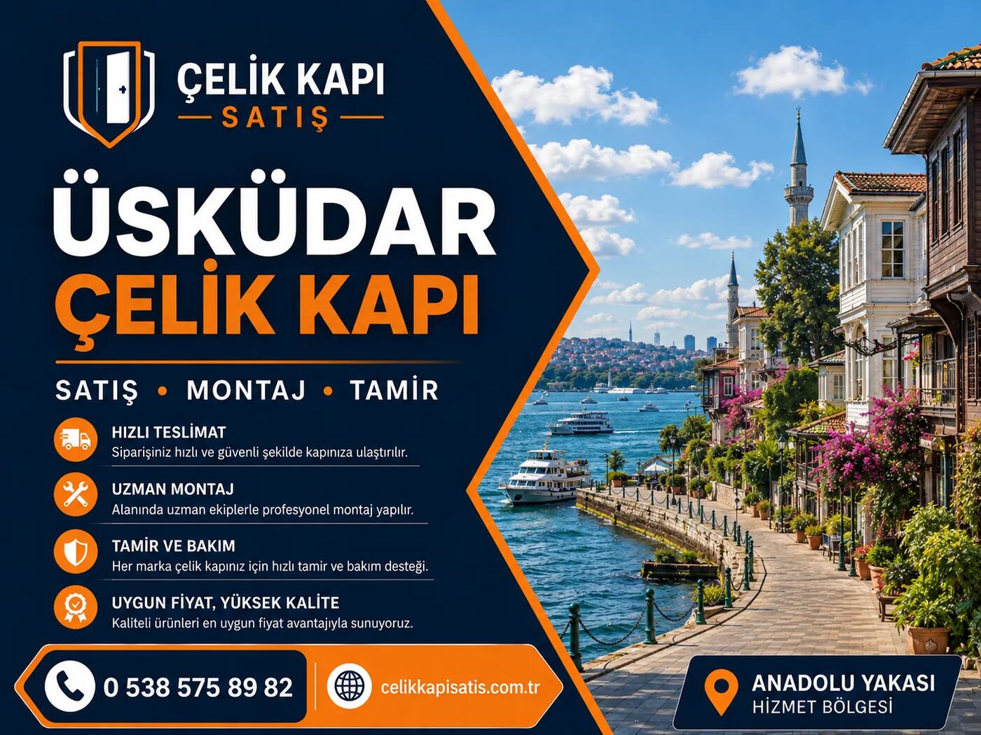 Üsküdar Çelik Kapı Satışı, Montajı ve Tamiri